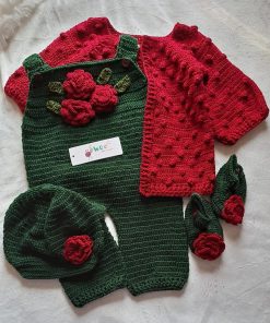 Snow-White Suspender Set -4pc (Green)