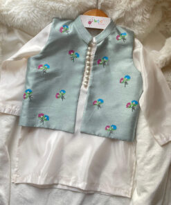 Silk Painted Petals Waistcoat -1pc